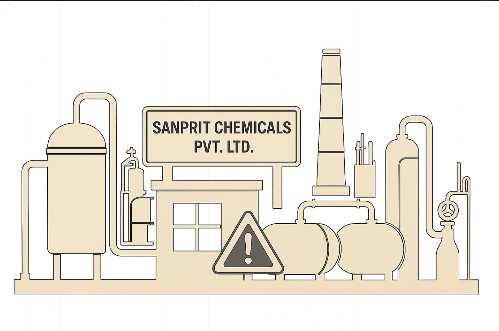 Sanprit Chemicals Factory Illustration